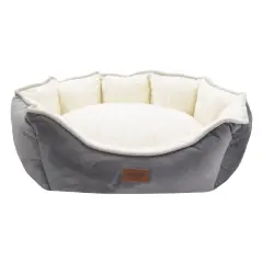 Lepus Luxe Daisy Kedi ve Köpek Yatağı Gri Large 70x45x22 Cm