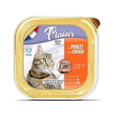 Plaisir Pate Ezme Tavuklu Yetişkin Kedi Konservesi 100 gr