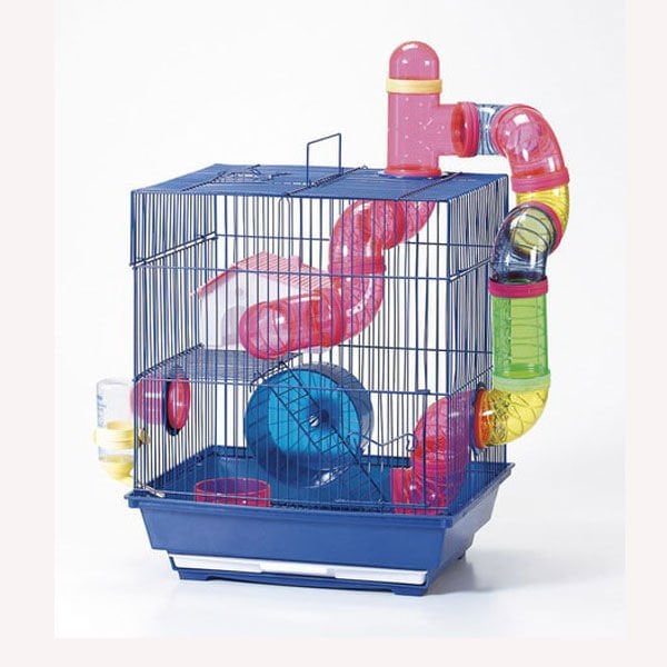 Euro Gold Hamster Kafesi Beyaz/Mavi 34x28x41 Cm
