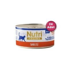 Nutri Feline Jelly Tavuk Etli Tahılsız Yetişkin Kedi Konservesi 70 gr X 24 Adet