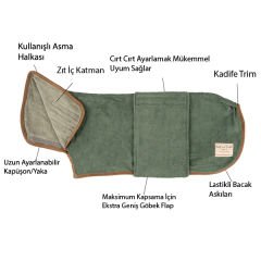 Ruff & Tumble Süper Emici Pamuklu Köpek Bornozu Holkham Xsmall 35-41 Cm