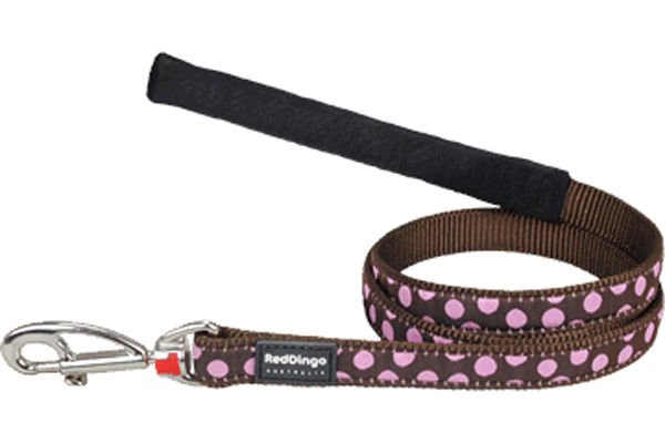 Red Dingo Kahverengi Pembe Benekli Köpek Uzatma Tasması 12 Mm