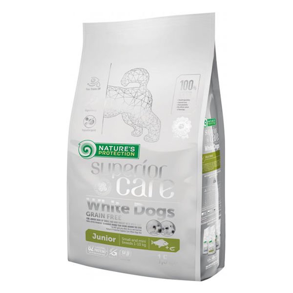 Nature's Protection Junior Beyaz Balıklı Tahılsız Beyaz Tüylü Küçük Irk Yavru Köpek Maması 10+2 Kg