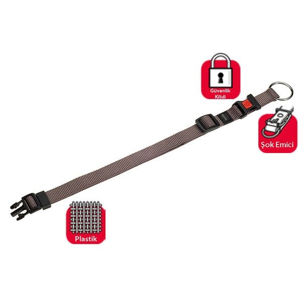 Karlie Kilitli Köpek Boyun Tasması Medium Gri 25 Mm 40-55 Cm