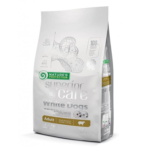 Nature's Protection Adult Beyaz Tüylü Küçük Irk Kuzu Etli Yetişkin Köpek Maması 10 Kg