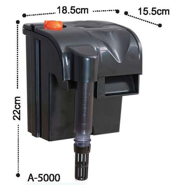 Dophin A5000 Akvaryum Askı Filtresi 400 L/h 15.5x18.5x22 Cm