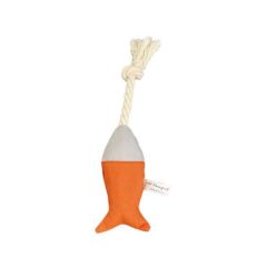Pet Comfort İpli Balık Su Geçirmez Kedi Oyuncağı Açık Gri/Turuncu 6x24 Cm