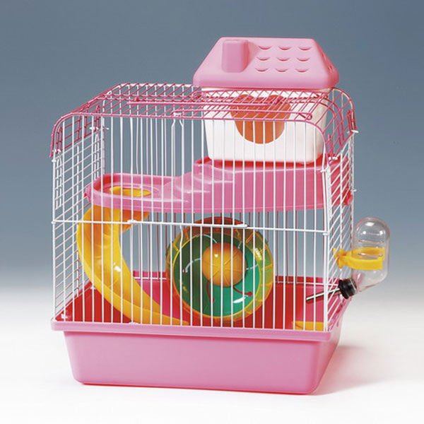 Euro Gold Hamster Kafesi Beyaz/Pembe 33x23x29 Cm