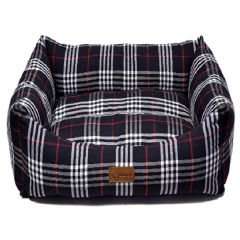 Dubex Danish Kareli Köpek ve Kedi Yatağı Lacivert Medium 62x44x22 Cm