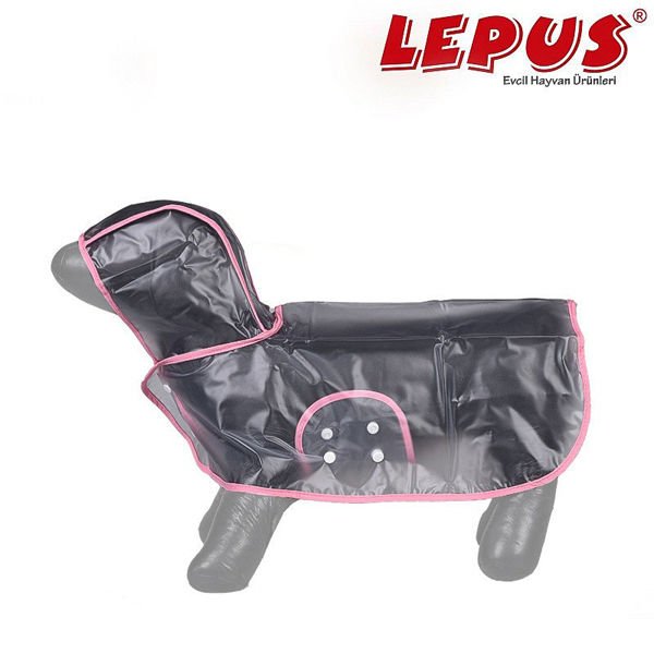 Lepus Kedi ve Köpek İçin Şeffaf Yağmurluk Pembe M 26x40x26h cm