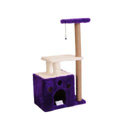 Cat Hause S02 Yuvalı Kedi Tırmalama Evi Mor 97 Cm