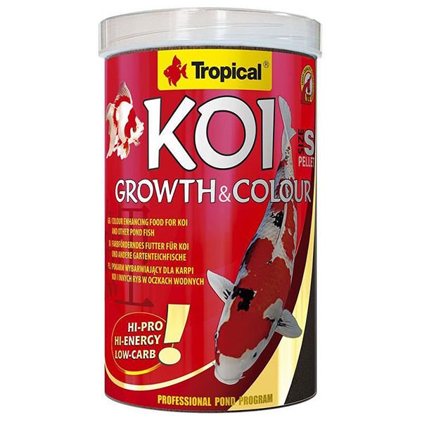 Tropical Koi Growth Colour S Koi ve Havuz Balıkları için Renklendirici Balık Yemi 1000 Ml 320 Gr