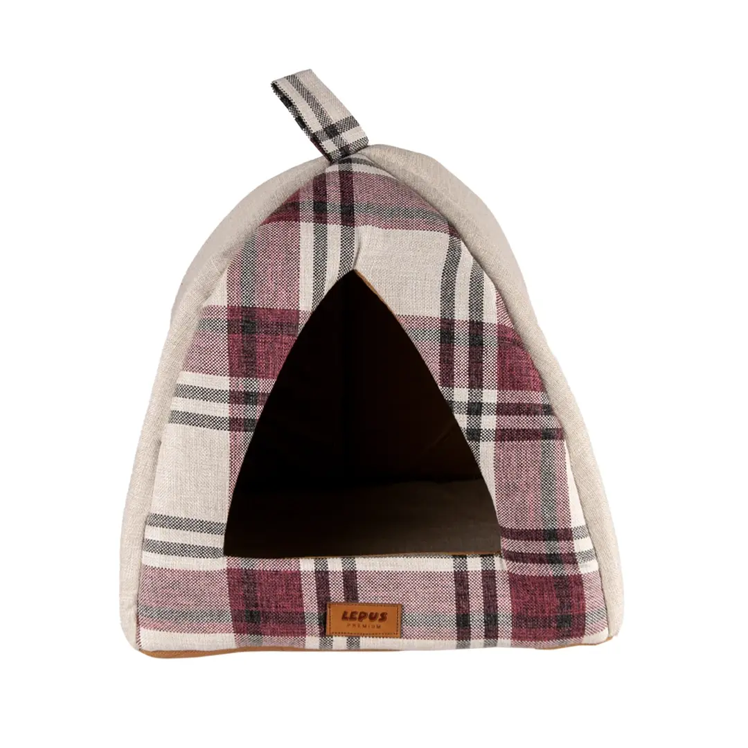 Lepus Keops Piramit Kedi ve Köpek Yatağı Bordo 35x35x40 Cm