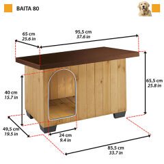 Ferplast Baita 80 Köpek Kulübesi Medium 95.5x65x65.5 Cm