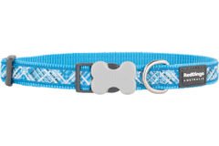 Red Dingo Flanno Desenli Köpek Boyun Tasması Turkuaz 25 Mm