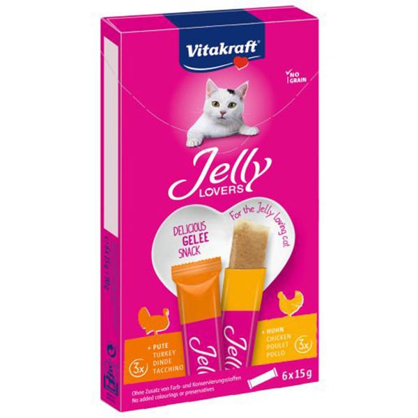 Vitakraft Lovers Jöleli Tavuk ve Hindili Kedi Ödül Maması 6x15 Gr