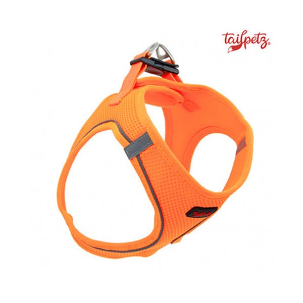 Tailpetz Air Mesh Köpek Göğüs Tasması (2XS) Neon Turuncu