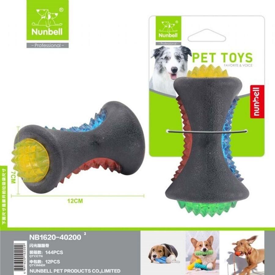 Nunbell Plastik Işıklı Kemik Köpek Oyuncağı 12 cm