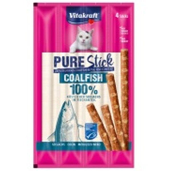 Vitakraft Pure Stick Kömür Balıklı Kedi Ödülü 4x5 Gr