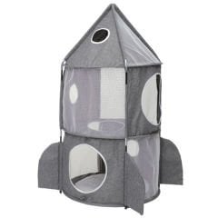 Catit Vesper Uzay Gemisi Şeklinde Kedi Oyun Tüneli Gri 50x50x90 Cm