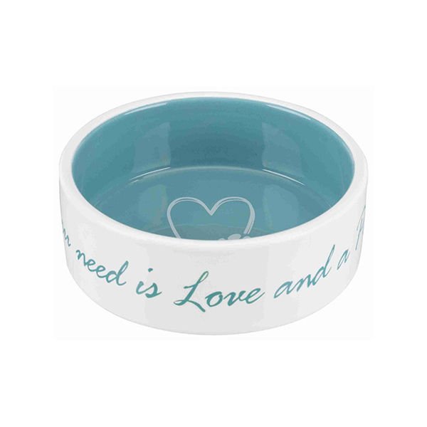 Trixie Love Kedi ve Köpek Seramik Mama Su Kabı Turkuaz 0.30 Lt 12 Cm
