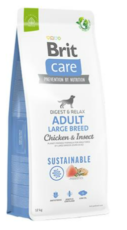 Brit Care Sustainable Tavuklu ve Böcek Proteinli Büyük Irk Yetişkin Köpek Maması 12+2 Kg