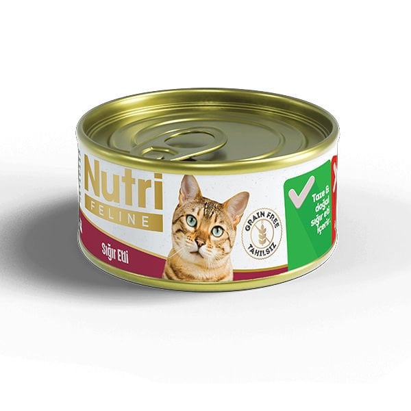 Nutri Feline Sığır Etli Tahılsız Konserve Kedi Maması 85 Gr