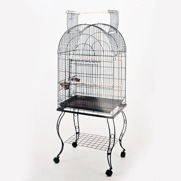 Qh Pet Cage Sehpalı Papağan Kafesi Siyah 63x44x137 Cm