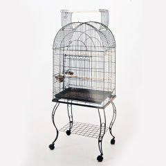 Qh Pet Cage Sehpalı Papağan Kafesi Siyah 63x44x137 Cm