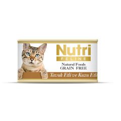 Nutri Feline Tavuklu Kuzu Etli Tahılsız Konserve Kedi Maması 85 Gr