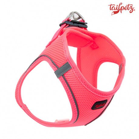 Tailpetz Air Mesh Köpek Göğüs Tasması (L) Neon Pembe