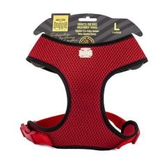 Doggie Havalı Dokuma Küçük Irk Köpek Göğüs Tasması Large Kırmızı 2x45-55 Cm