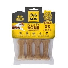 Delibon Deri Press Köpek Kemik Ödülü Naturel Xsmall 7 Cm 4 Adet