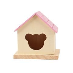 Carno Kemirgen Hamster Evi Ahşap Pembe