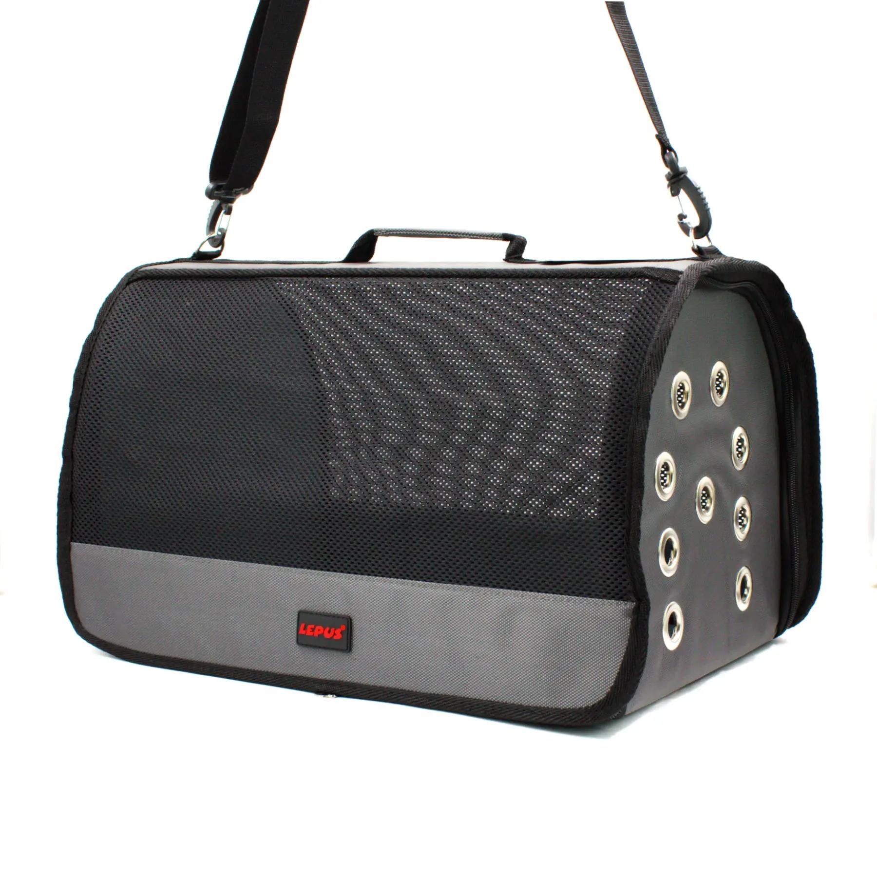 Lepus Mesh Bag Omuz Askılı Kedi ve Küçük Irk Taşıma Çantası Gri 28x45x28 Cm