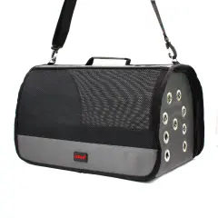 Lepus Mesh Bag Omuz Askılı Kedi ve Küçük Irk Taşıma Çantası Gri 28x45x28 Cm