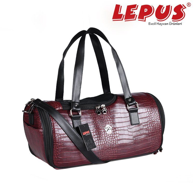 Lepus Kedi ve Köpek Duffle Bag Bordo 3x23x46 Cm