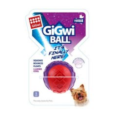 Gigwi Ball Sert Top Kauçuk Köpek Oyuncağı 5 Cm Kırmızı/Mor