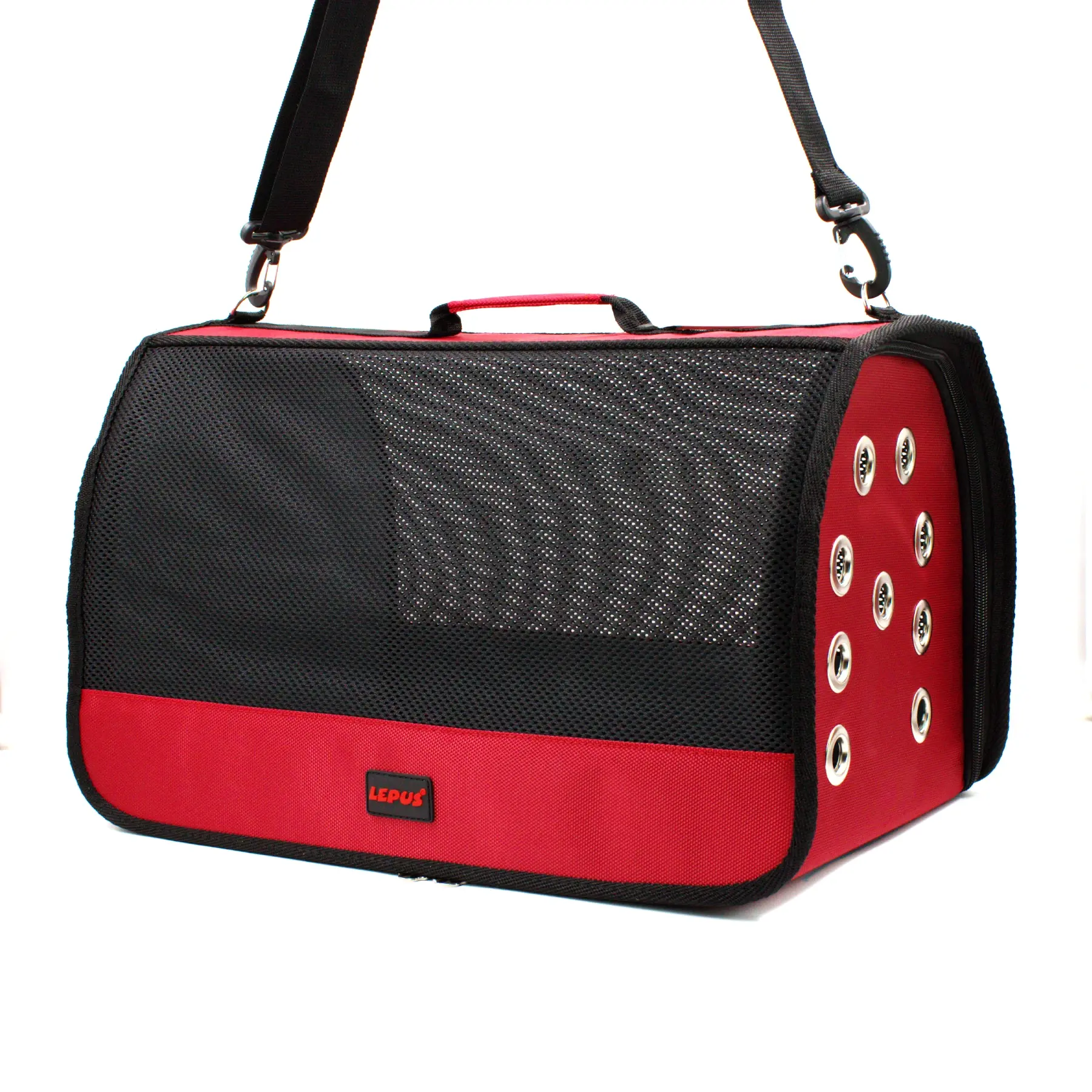 Lepus Mesh Bag Omuz Askılı Kedi ve Küçük Irk Taşıma Çantası Kırmızı 28x45x28 Cm