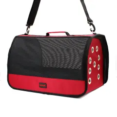 Lepus Mesh Bag Omuz Askılı Kedi ve Küçük Irk Taşıma Çantası Kırmızı 28x45x28 Cm