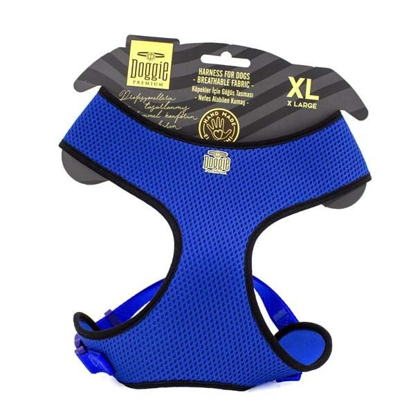 Doggie Havalı Dokuma Küçük Irk Köpek Göğüs Tasması Xlarge Mavi 2x50-65 Cm