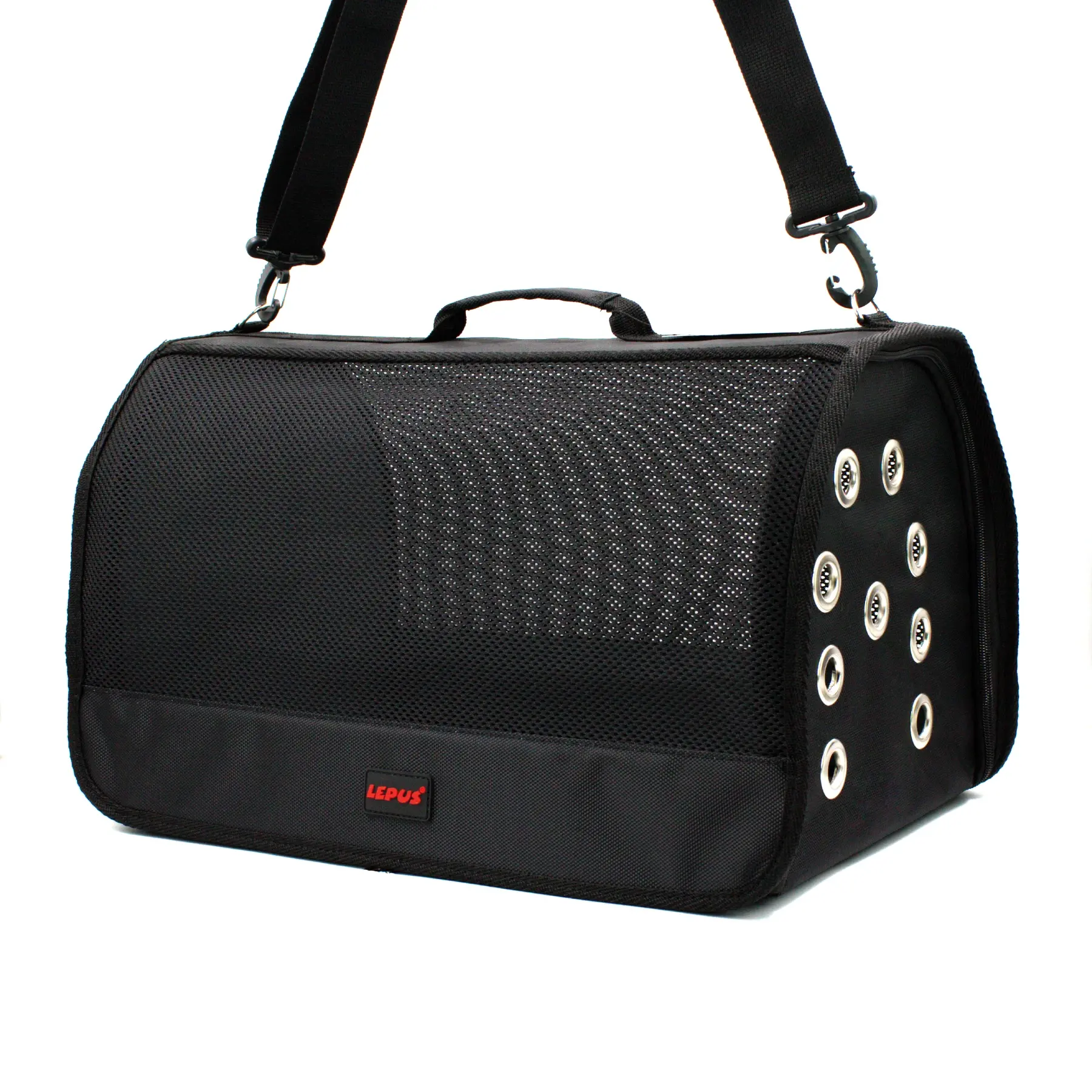 Lepus Mesh Bag Omuz Askılı Kedi ve Küçük Irk Taşıma Çantası Siyah 28x45x28 Cm