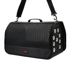 Lepus Mesh Bag Omuz Askılı Kedi ve Küçük Irk Taşıma Çantası Siyah 28x45x28 Cm