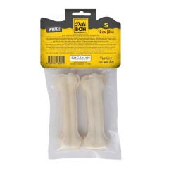 Delibon Beyaz Deri Pres Kemik Köpek Ödülü Small 12 Cm 2 Adet