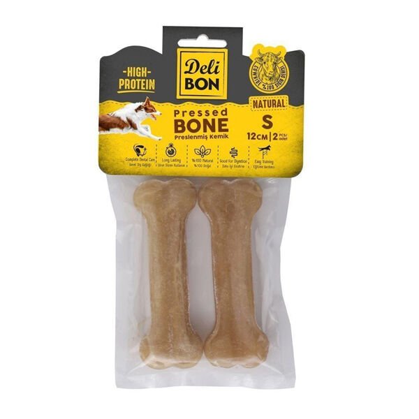 Delibon Naturel Deri Pres Kemik Köpek Ödülü Small 12 Cm 2 Adet