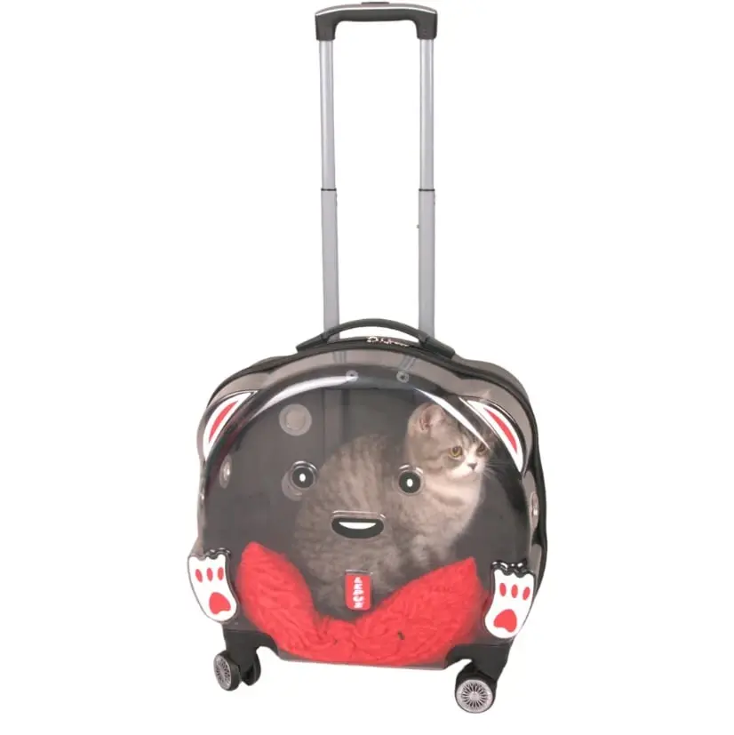 Lepus Wheel Bag Tekerlekli Kedi ve Köpek Taşıma Çantası Siyah 42x44x23 Cm