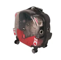 Lepus Wheel Bag Tekerlekli Kedi ve Köpek Taşıma Çantası Siyah 42x44x23 Cm