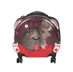 Lepus Wheel Bag Tekerlekli Kedi ve Köpek Taşıma Çantası Pembe 42x44x23 Cm