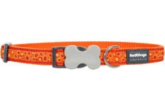 Red Dingo Bedrock Desenli Köpek Boyun Tasması Turuncu 25 Mm