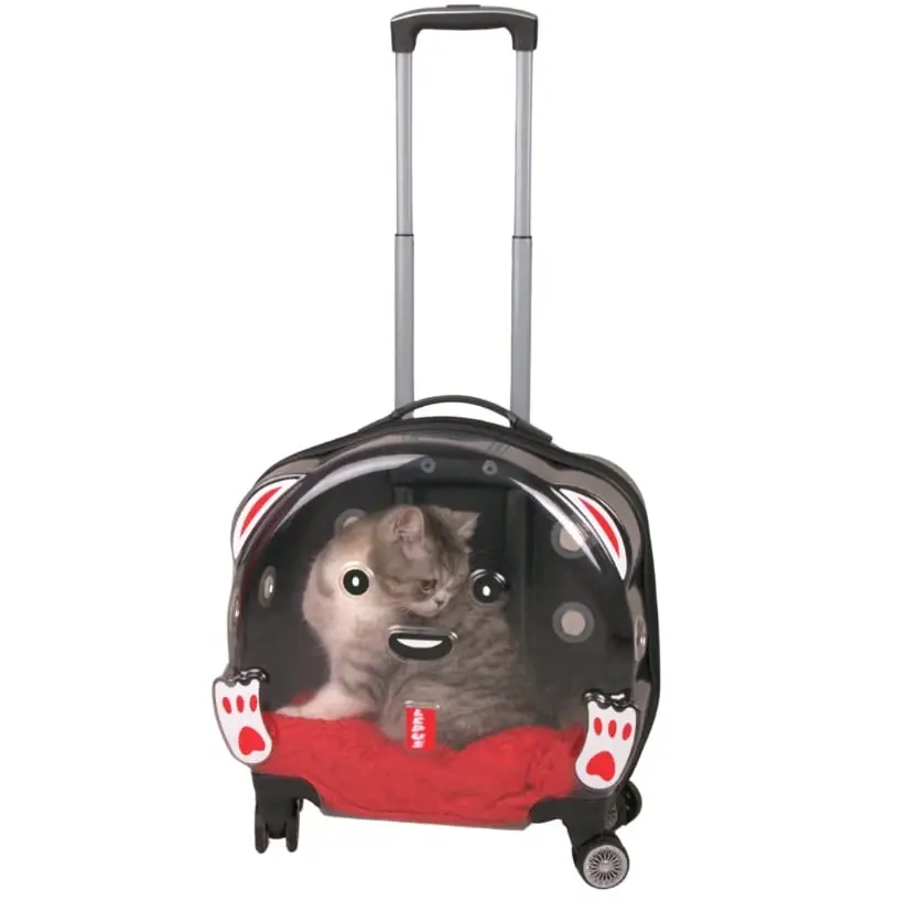 Lepus Wheel Bag Tekerlekli Kedi ve Köpek Taşıma Çantası Gri 42x44x23 Cm